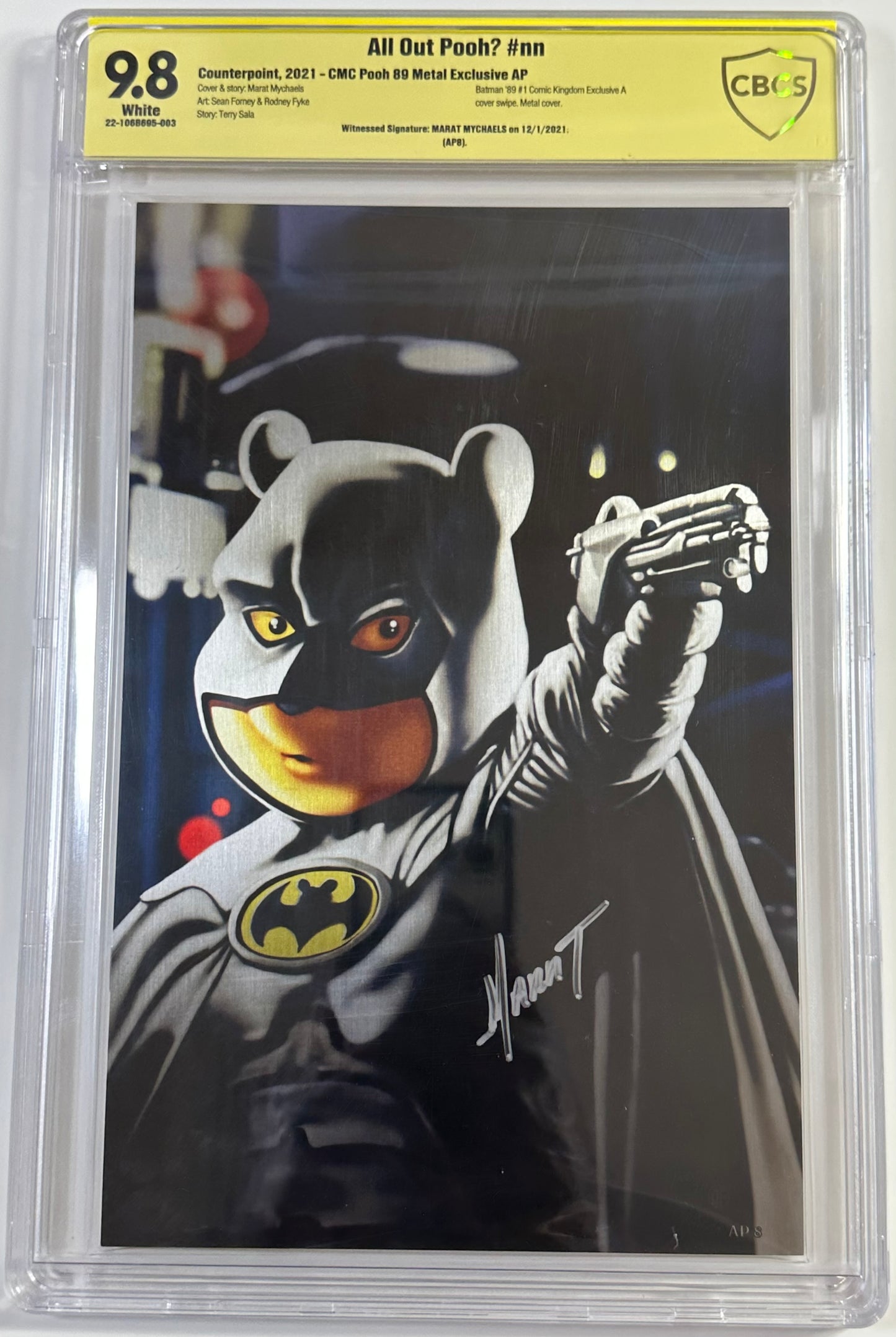 All Out Pooh Batman 89 Homage Metal Signed 9.8