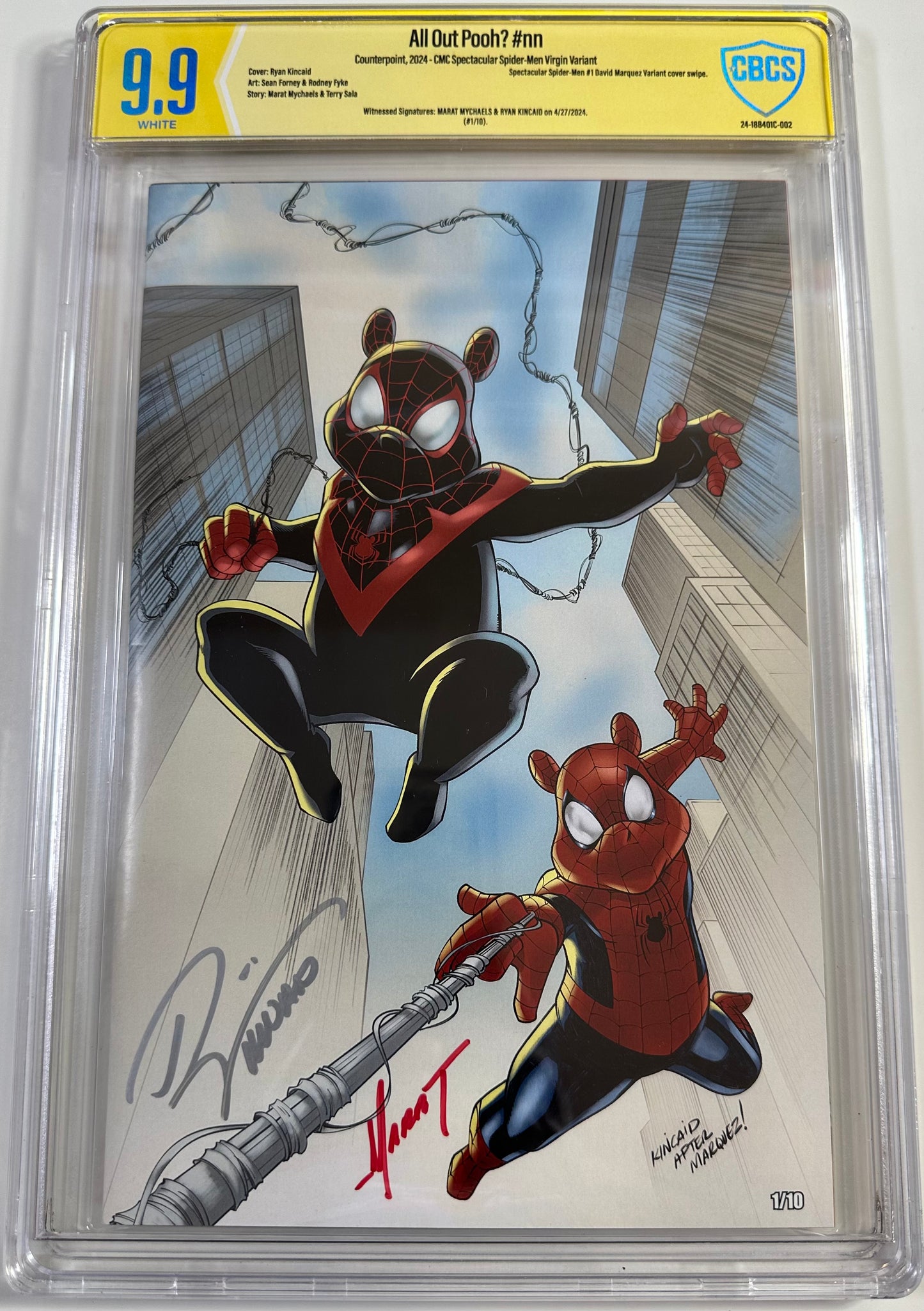 All Out Pooh Spectacular Spiderman 2x Signed 1/10 9.9