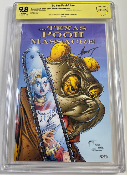 Do You Pooh Texas Chainsaw Massacre Signed 9.8