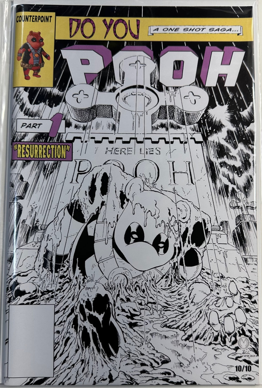 Do You Pooh Web of Spiderman #32 Rare B&W #10/10